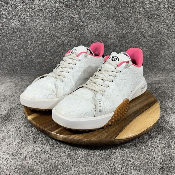 G/Fore G.112 Men\'s Size 12 White Pink Embossed Skull & Tees Golf Shoes Used main image 7